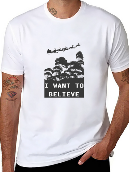 Believe Graphic Tee - Christmas Santa Shirt