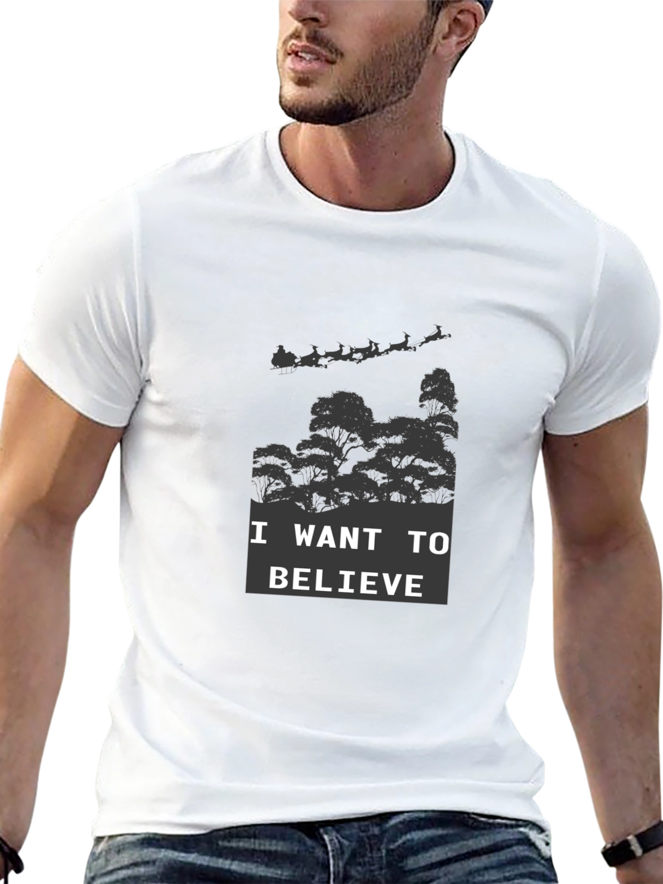 Believe Graphic Tee - Christmas Santa Shirt