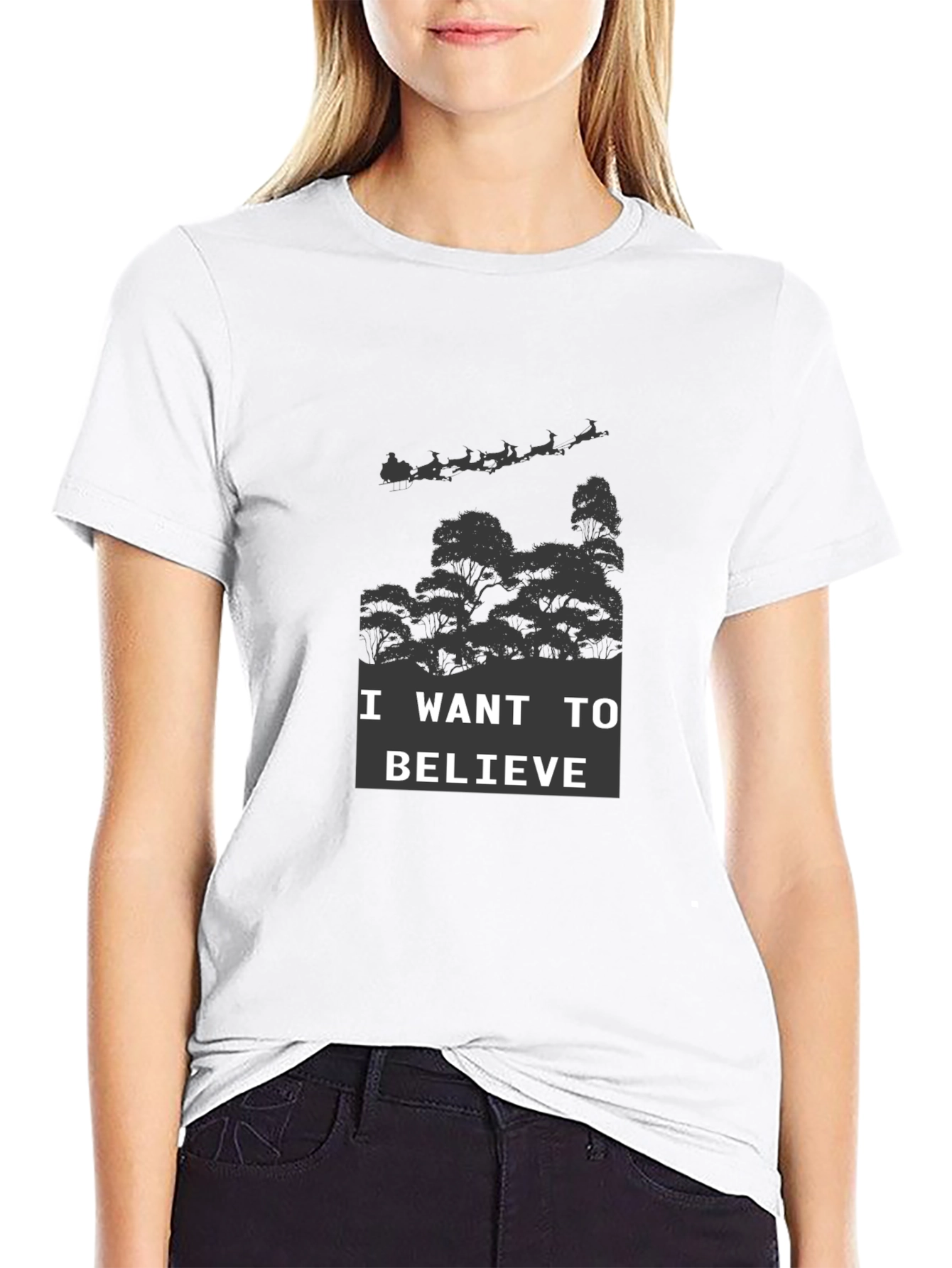 Believe Graphic Tee - Christmas Santa Shirt