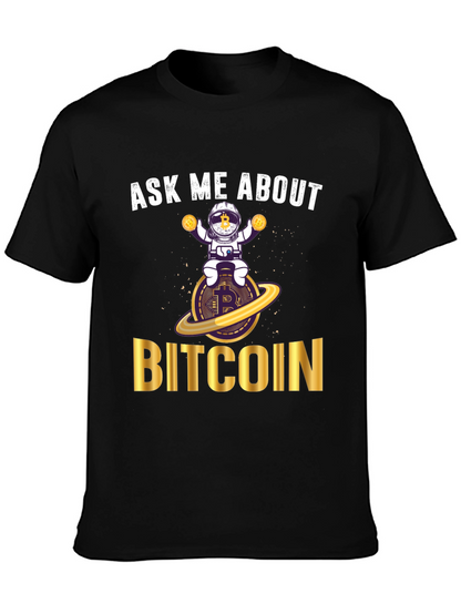 Ask Me About Bitcoin T-Shirt - Crypto Astronaut