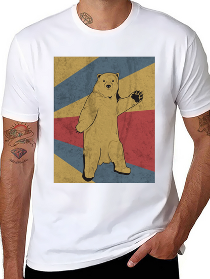 Retro Bear Graphic Tee - Mens Black T-Shirt