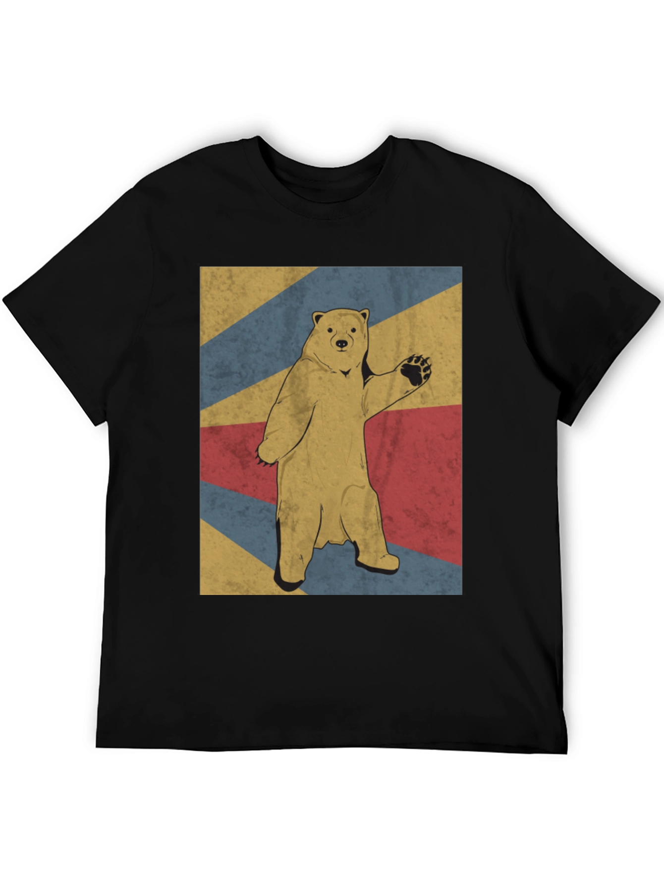 Retro Bear Graphic Tee - Mens Black T-Shirt