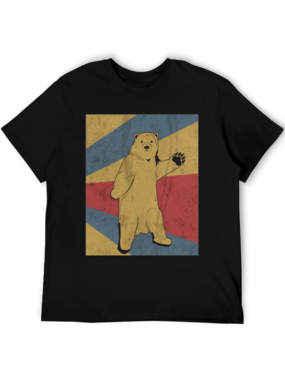 Retro Bear Graphic Tee - Mens Black T-Shirt