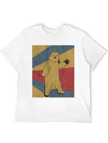Retro Bear Graphic Tee - Mens Black T-Shirt