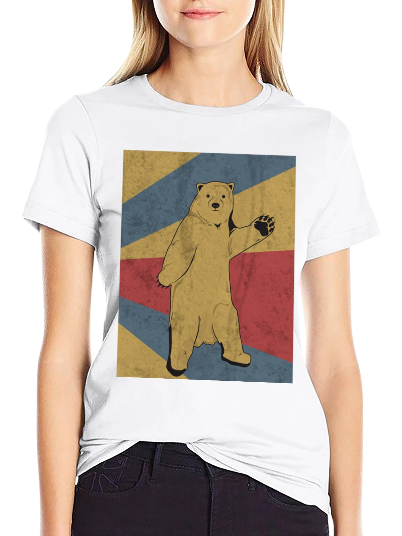 Retro Bear Graphic Tee - Mens Black T-Shirt