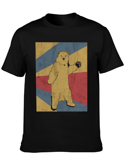 Retro Bear Graphic Tee - Mens Black T-Shirt