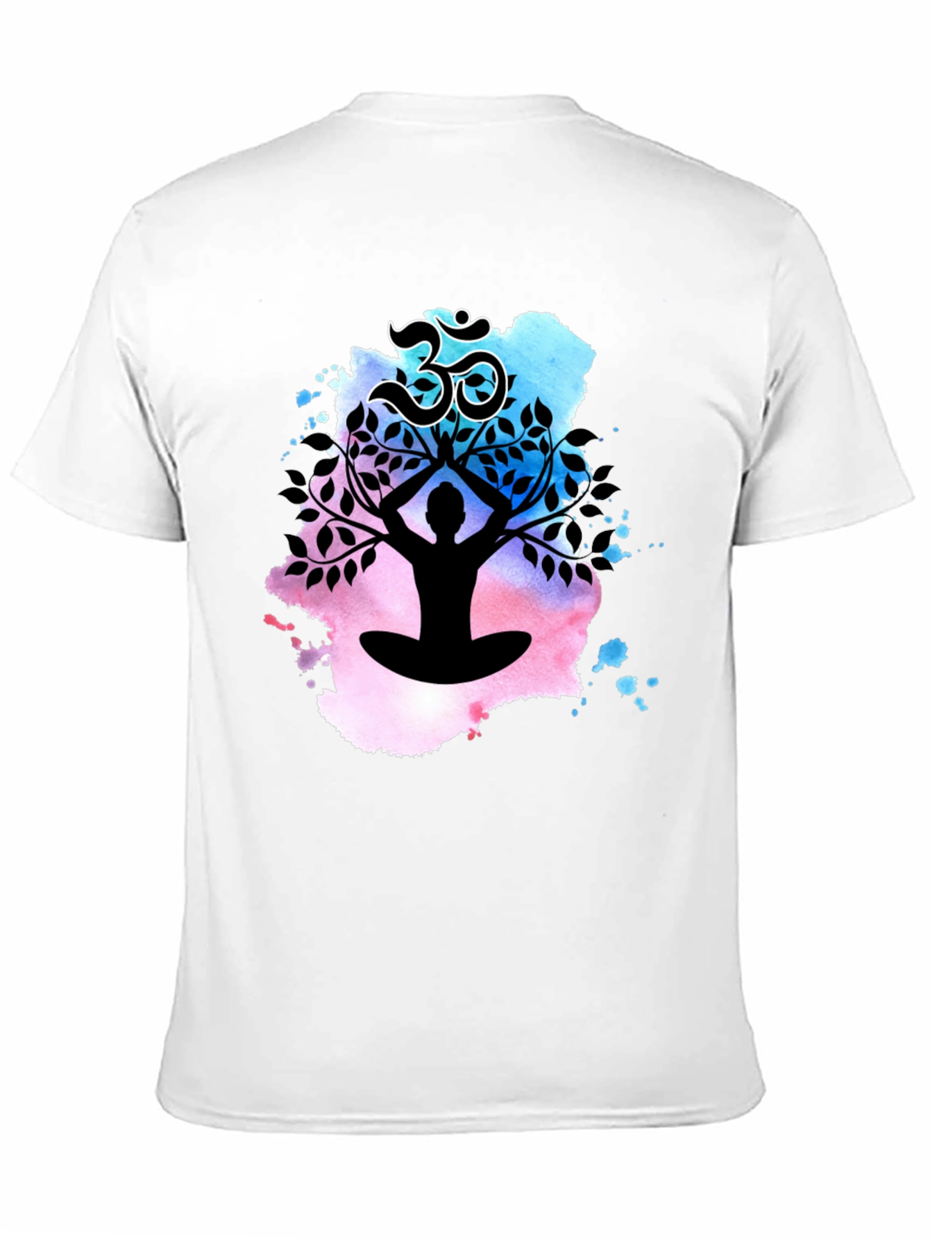 Yoga Meditation Tree T-Shirt - Om Symbol Black Tee
