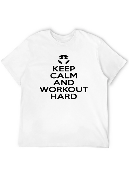 Keep Calm & Workout Hard Black Graphic T-Shirt