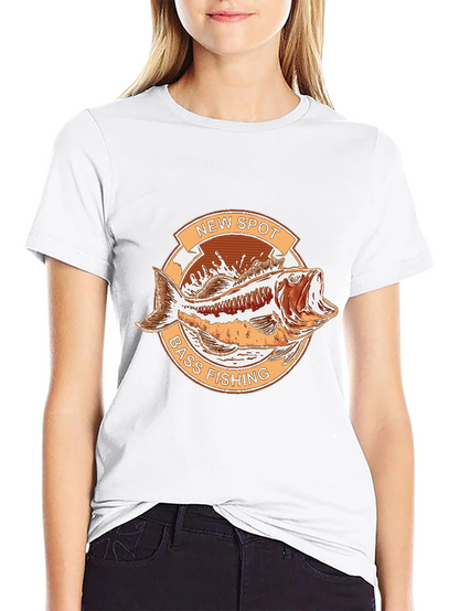 New Spot Bass Fishing Graphic T-Shirt