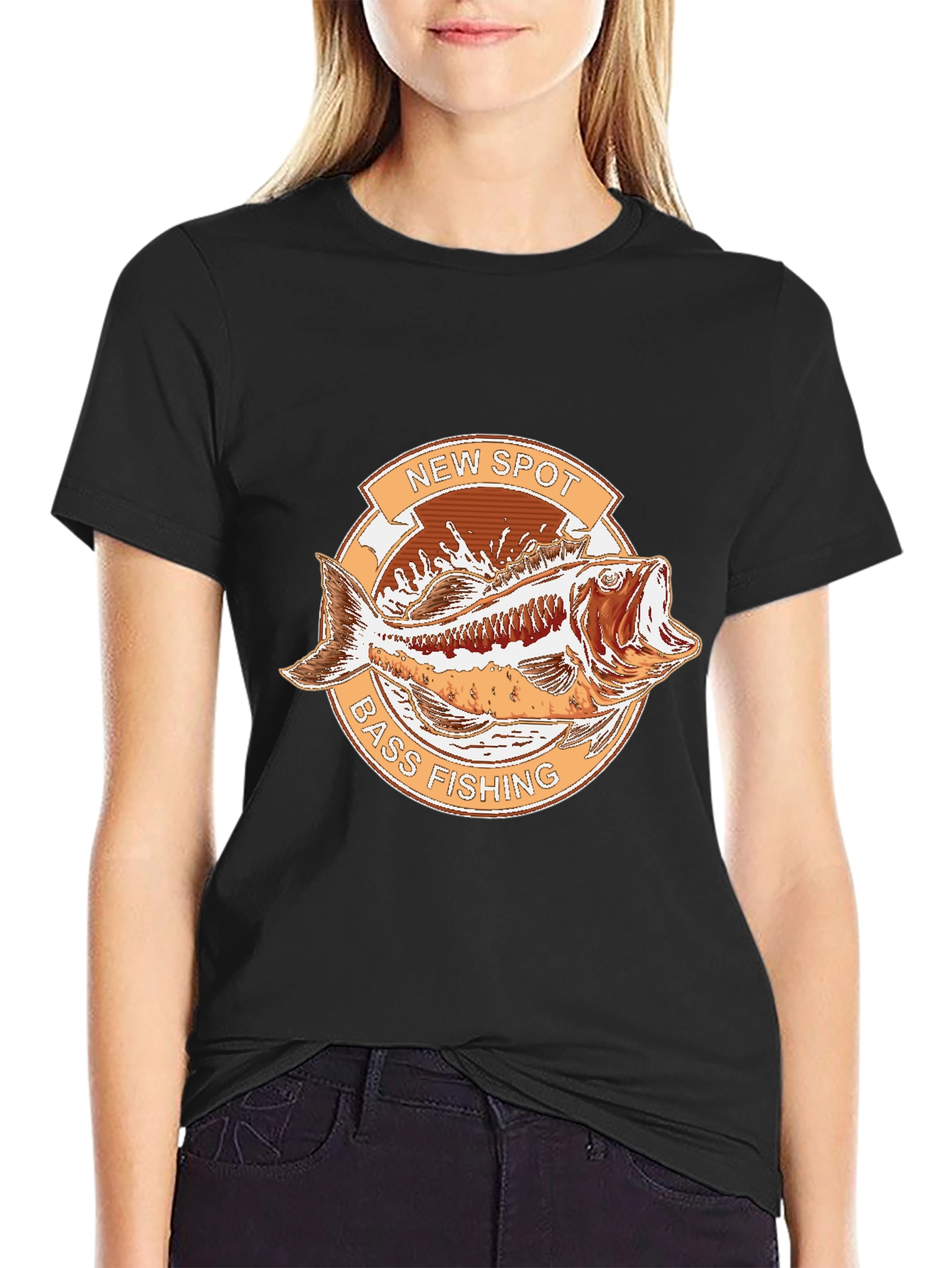 New Spot Bass Fishing Graphic T-Shirt