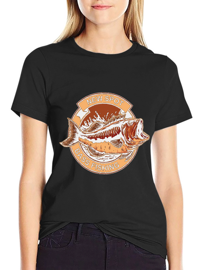 New Spot Bass Fishing Graphic T-Shirt