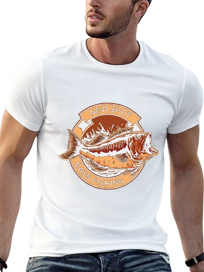 New Spot Bass Fishing Graphic T-Shirt