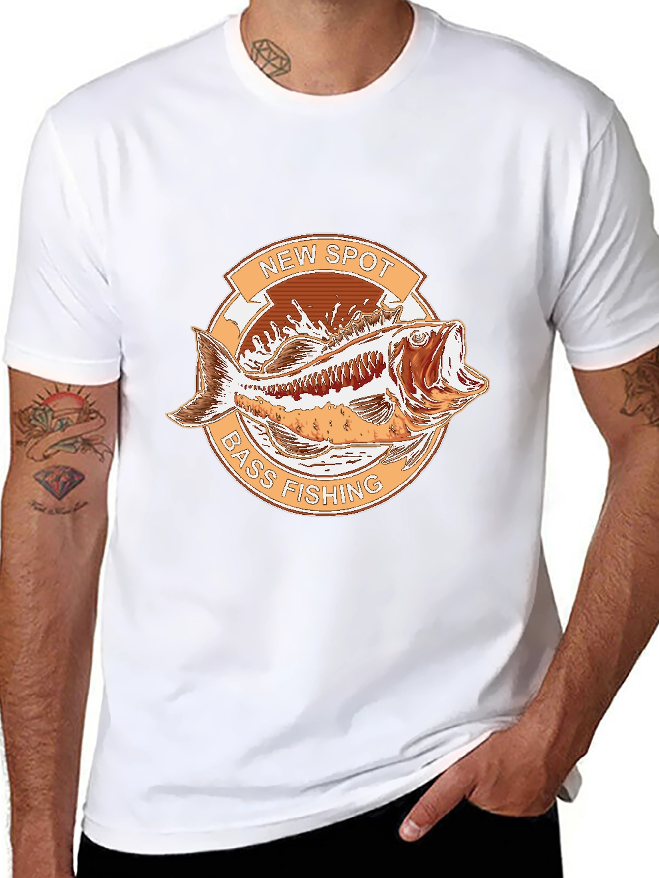 New Spot Bass Fishing Graphic T-Shirt
