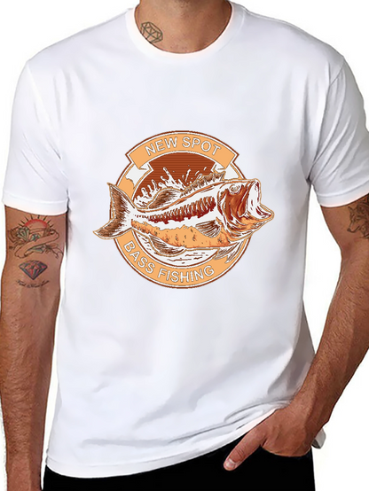New Spot Bass Fishing Graphic T-Shirt