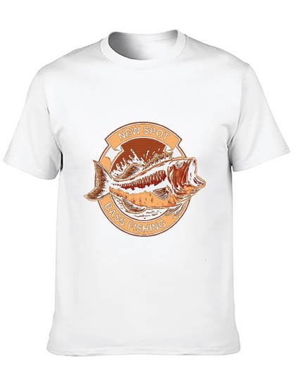 New Spot Bass Fishing Graphic T-Shirt