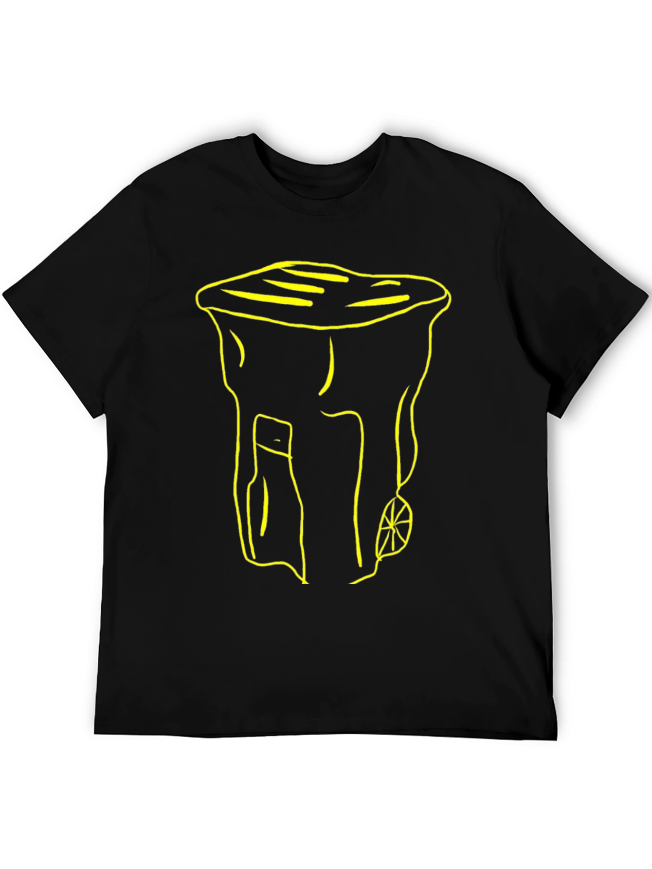 Humorous T-Shirt with Yellow Rickshaw Graphic Print