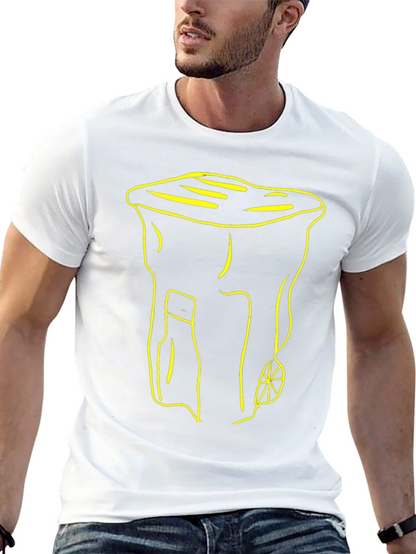 Humorous T-Shirt with Yellow Rickshaw Graphic Print