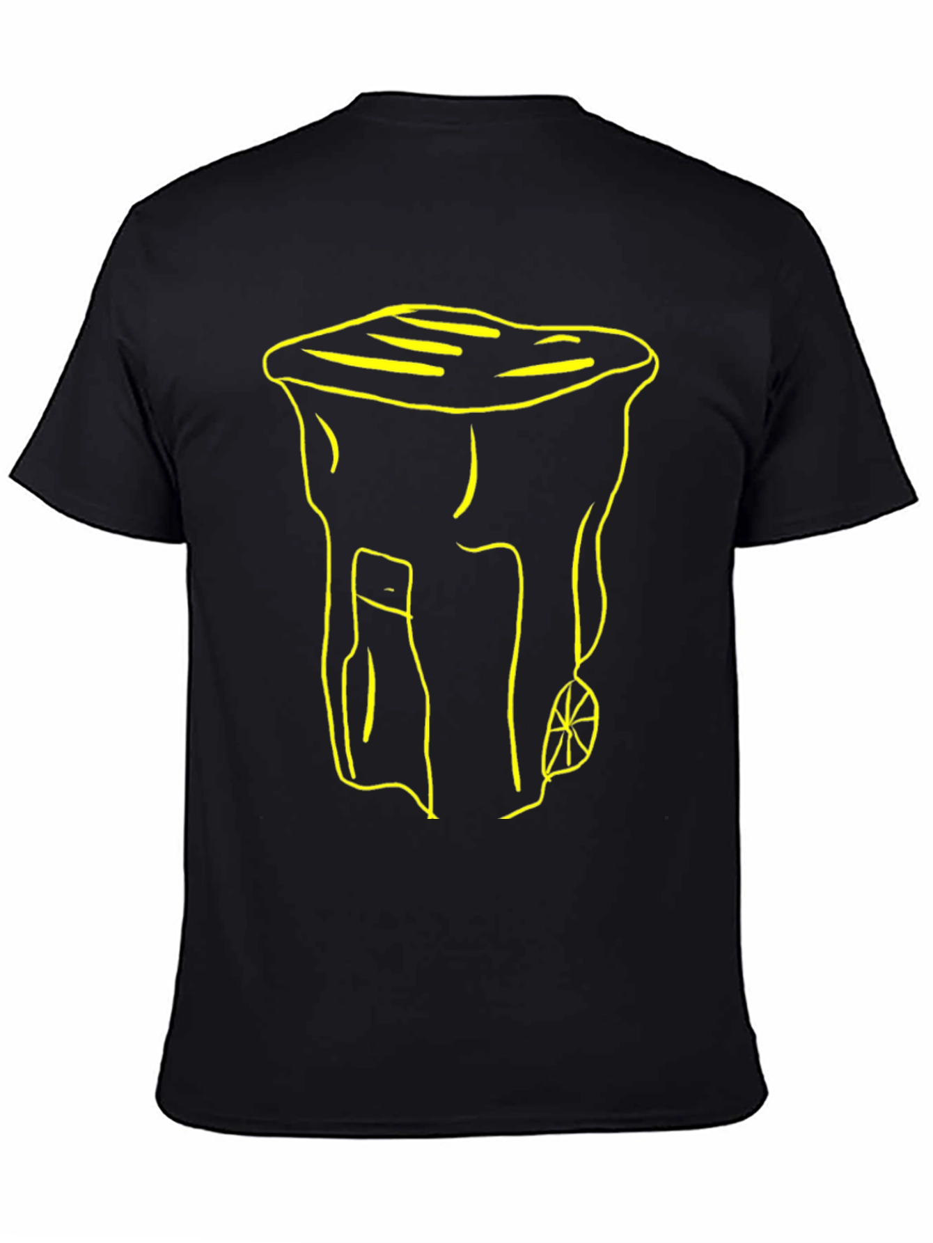 Humorous T-Shirt with Yellow Rickshaw Graphic Print