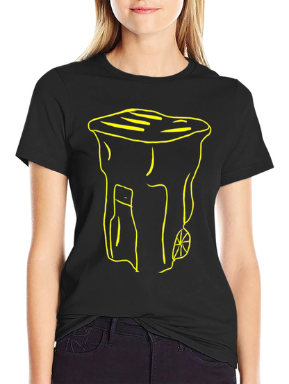 Humorous T-Shirt with Yellow Rickshaw Graphic Print