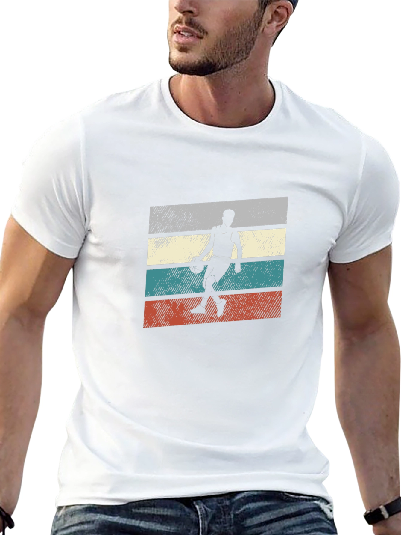 Retro Basketball Player Graphic T-Shirt