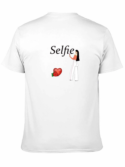 Selfie Graphic Tee - Black Cotton Blend Shirt