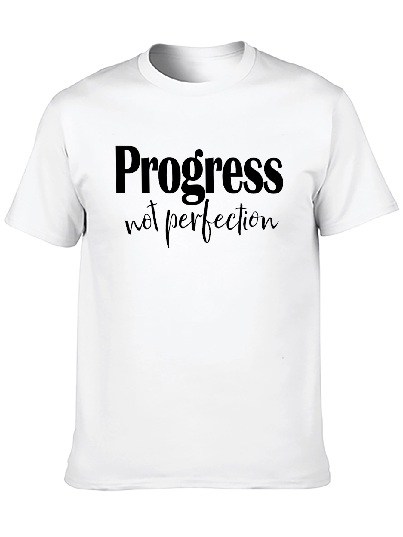 Progress Not Perfection Black Graphic Tee