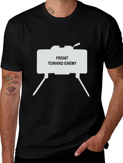 Front Toward Enemy Graphic Tee - Black Cotton T-Shirt