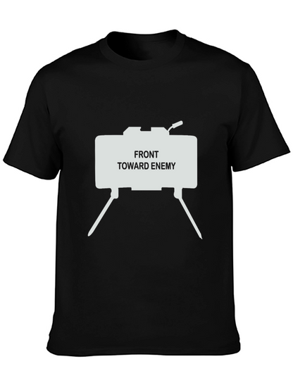 Front Toward Enemy Graphic Tee - Black Cotton T-Shirt