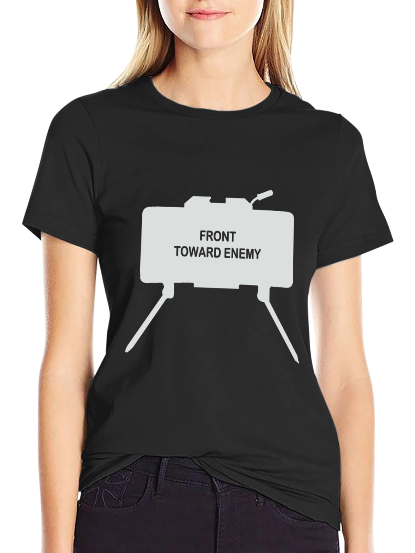 Front Toward Enemy Graphic Tee - Black Cotton T-Shirt