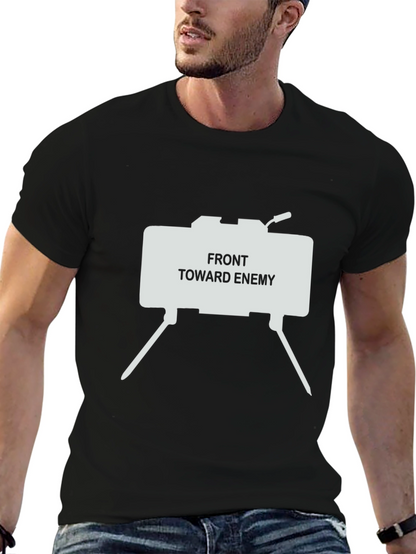 Front Toward Enemy Graphic Tee - Black Cotton T-Shirt