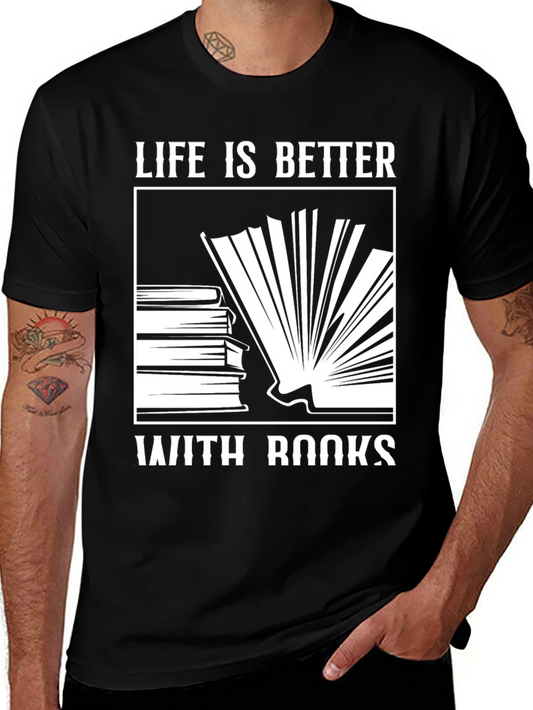 Life is Better With Books Black T-Shirt