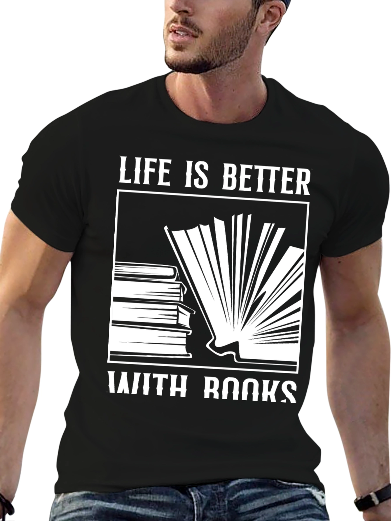 Life is Better With Books Black T-Shirt