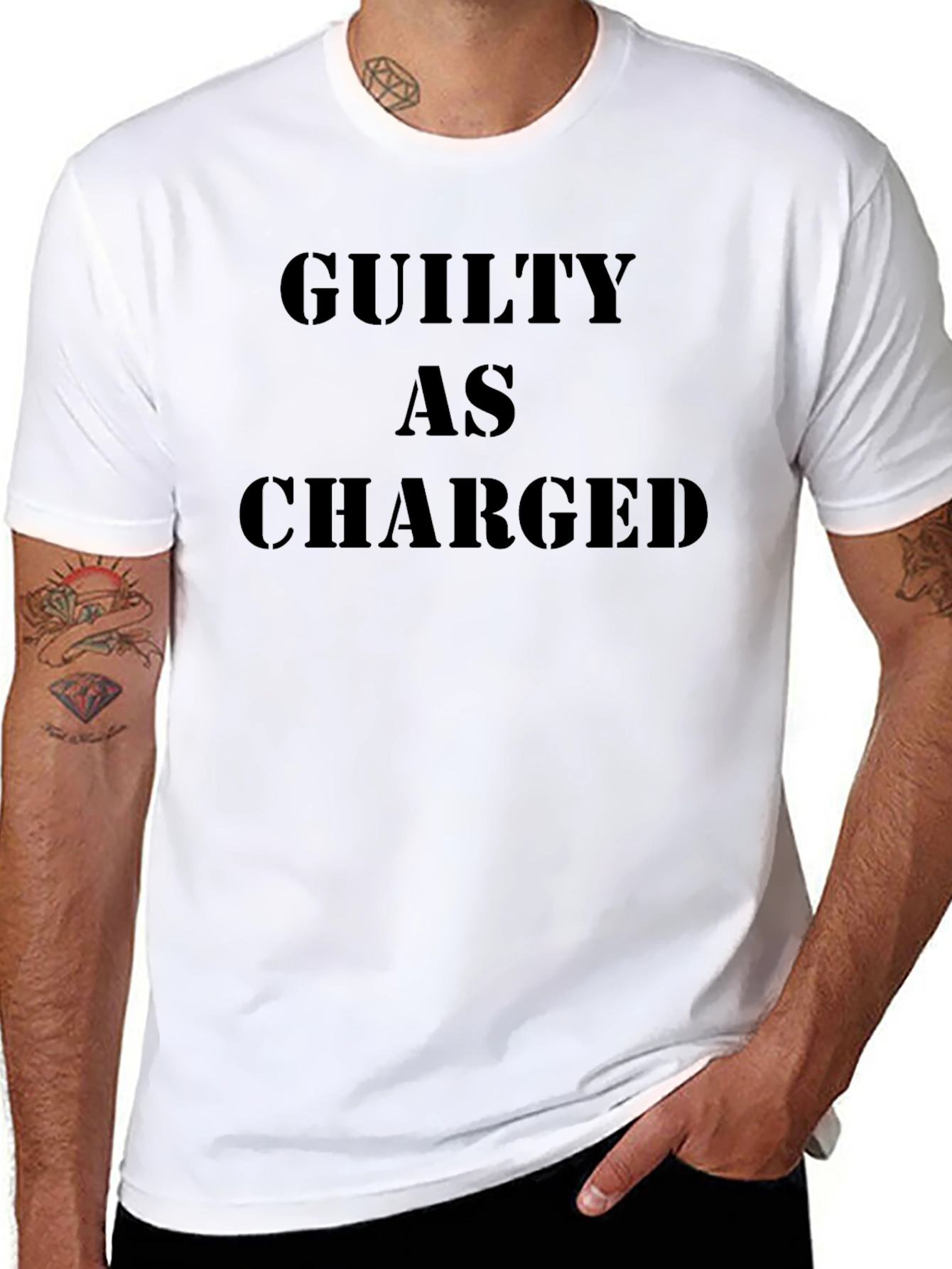 Guilty As Charged Graphic T-Shirt - Bold Statement Tee