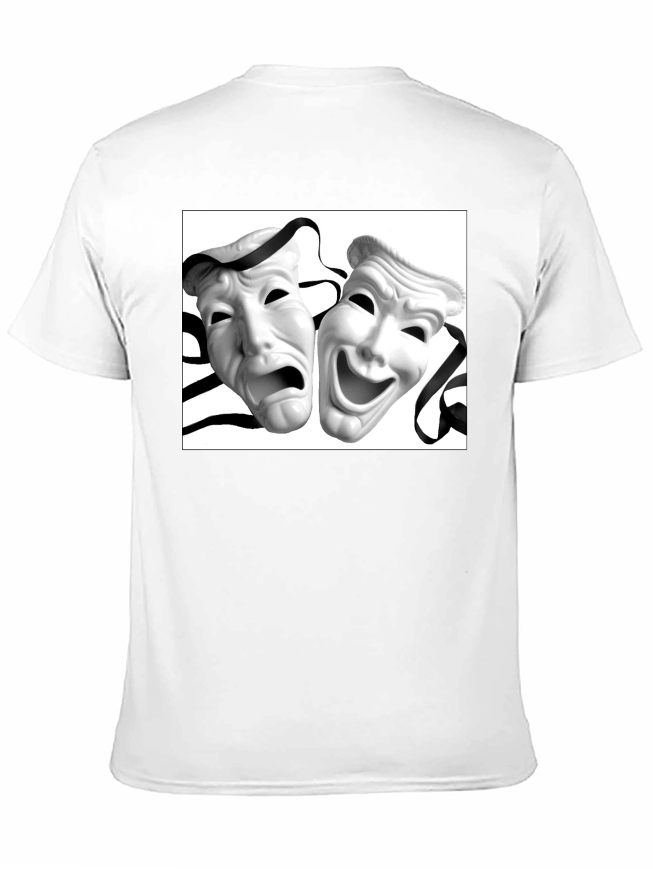 Comedy Tragedy Mask Graphic Tee - Unisex Black T-Shirt