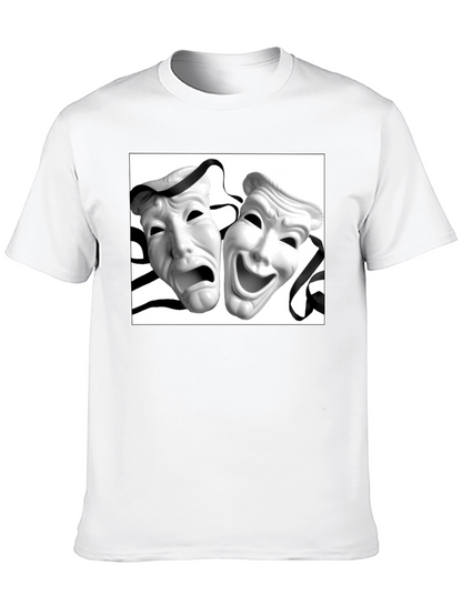 Comedy Tragedy Mask Graphic Tee - Unisex Black T-Shirt