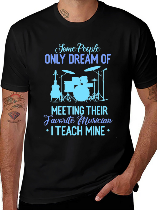 Musician Teacher Graphic Tee - Black Cotton T-Shirt