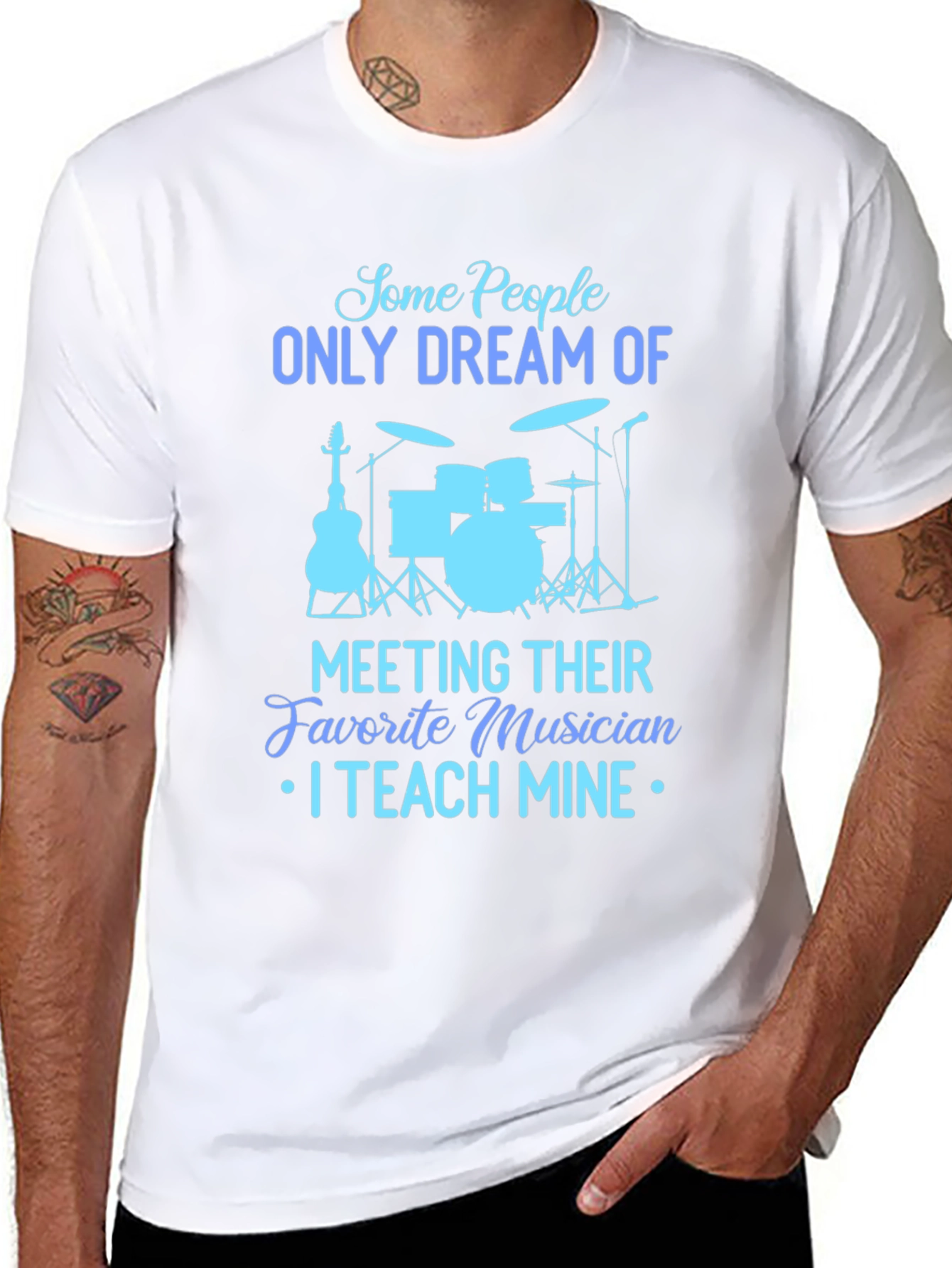 Musician Teacher Graphic Tee - Black Cotton T-Shirt