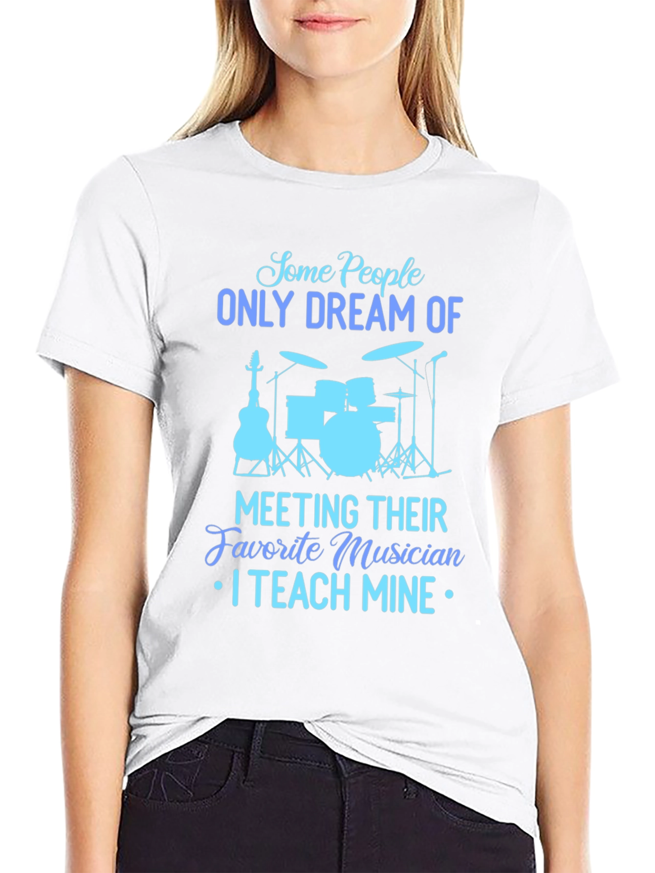 Musician Teacher Graphic Tee - Black Cotton T-Shirt