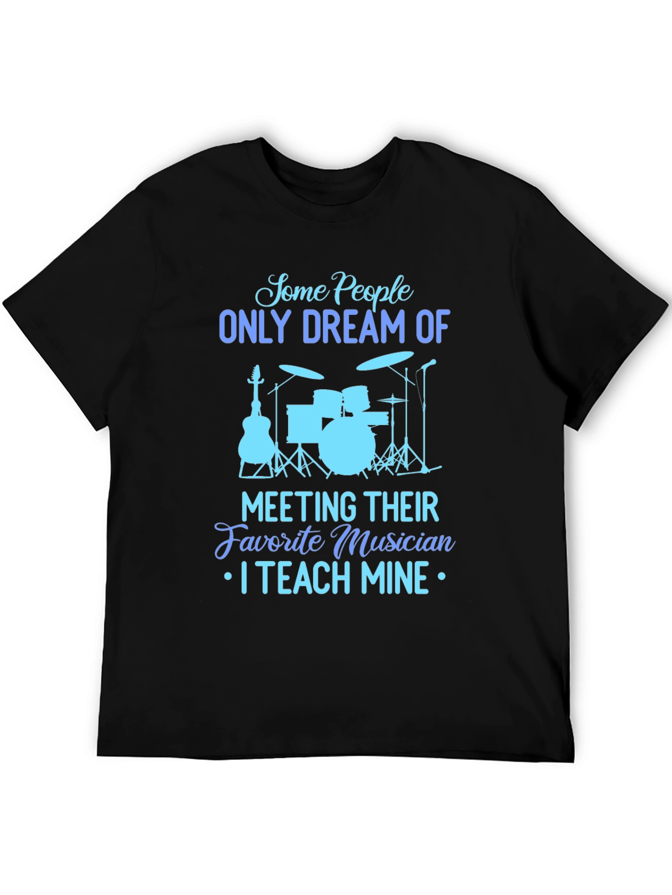 Musician Teacher Graphic Tee - Black Cotton T-Shirt