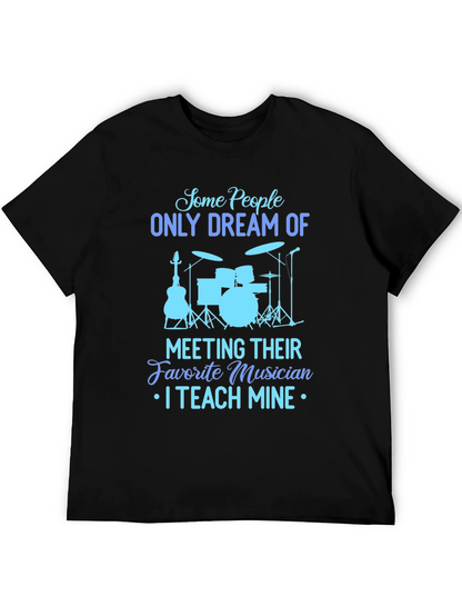 Musician Teacher Graphic Tee - Black Cotton T-Shirt