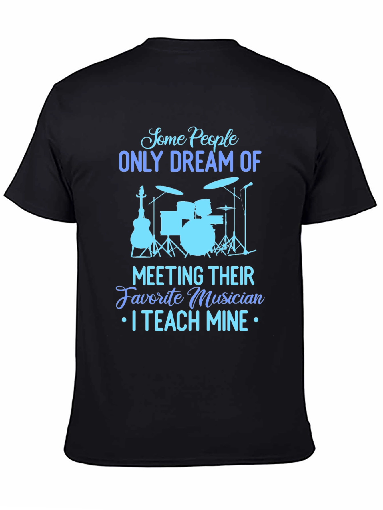 Musician Teacher Graphic Tee - Black Cotton T-Shirt