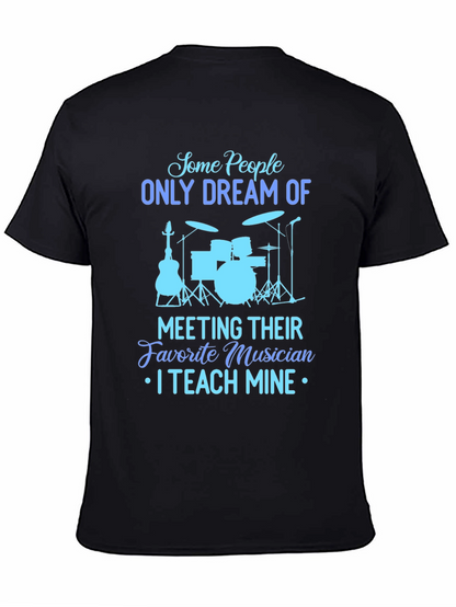 Musician Teacher Graphic Tee - Black Cotton T-Shirt