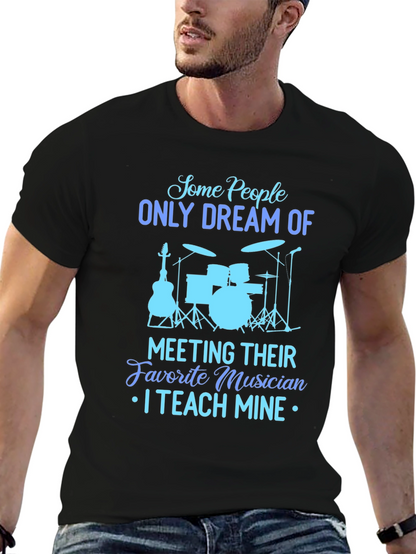 Musician Teacher Graphic Tee - Black Cotton T-Shirt
