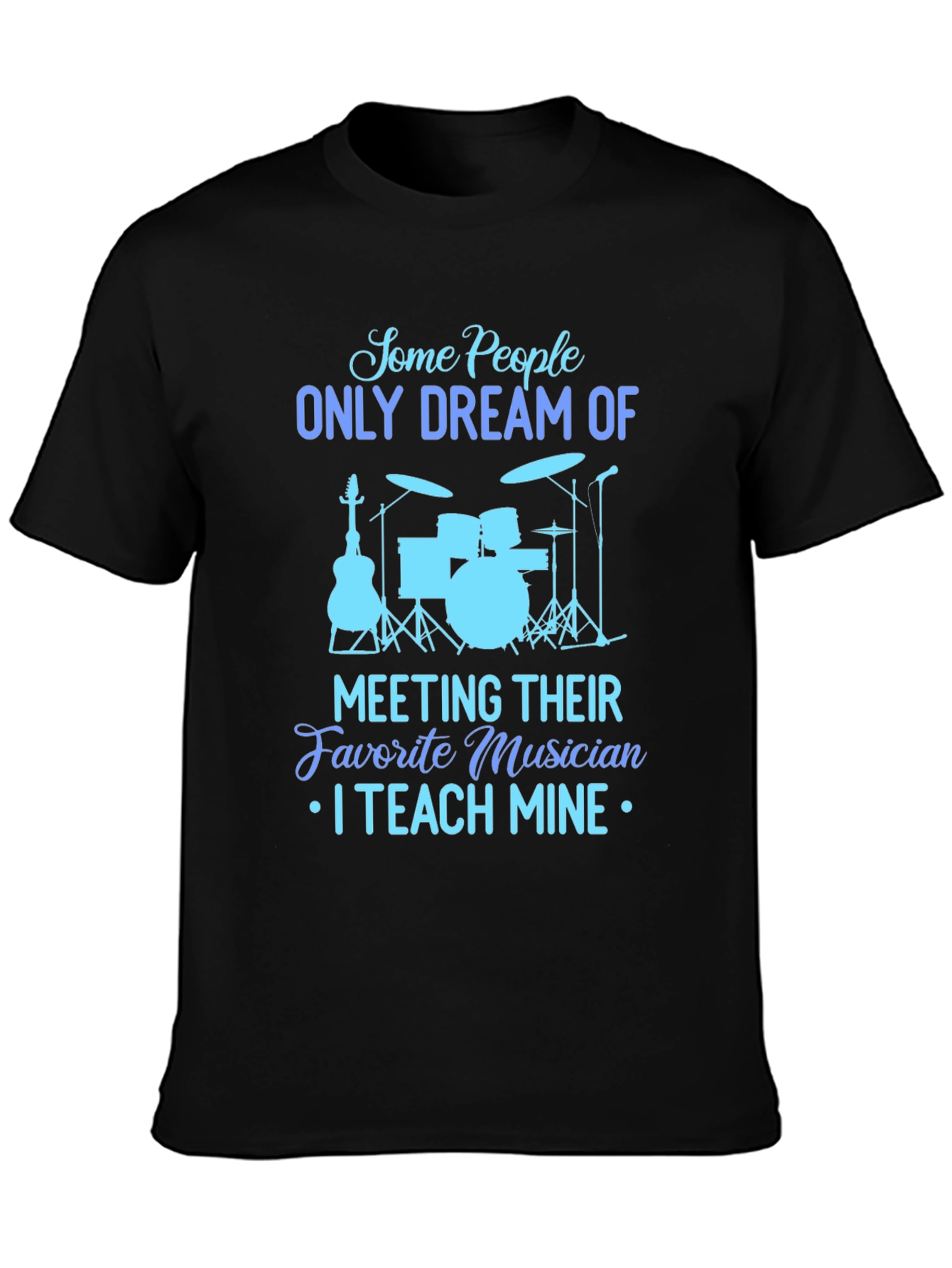 Musician Teacher Graphic Tee - Black Cotton T-Shirt