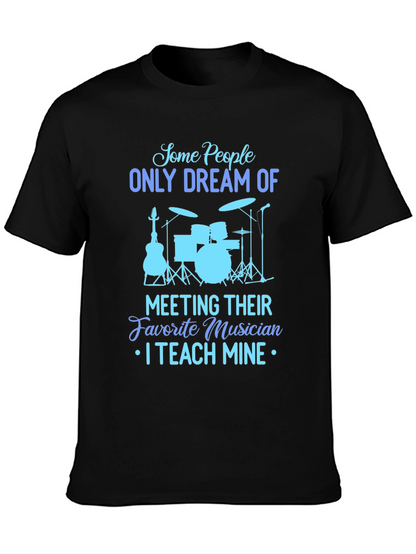 Musician Teacher Graphic Tee - Black Cotton T-Shirt