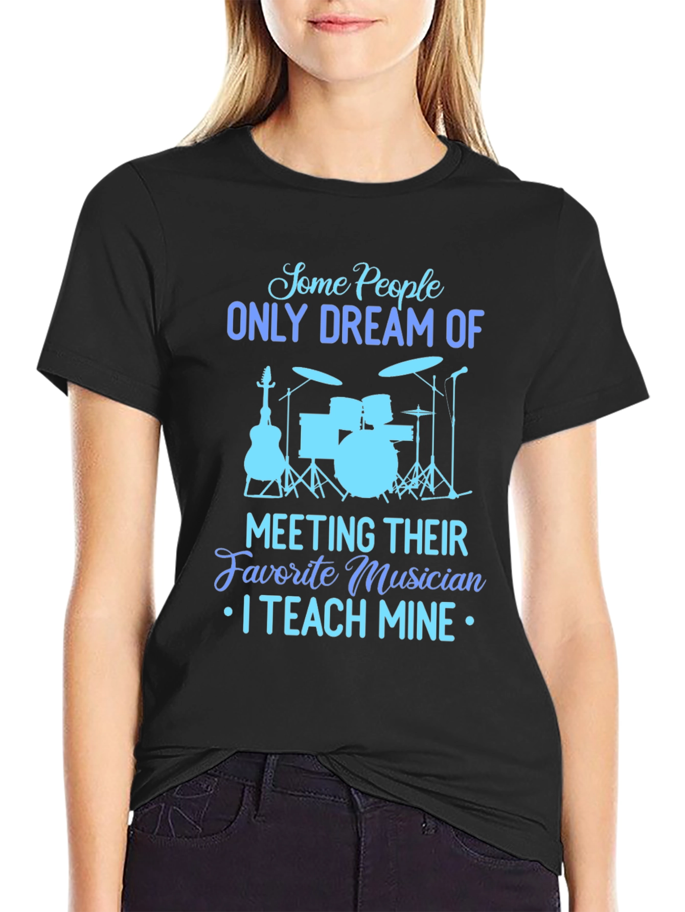 Musician Teacher Graphic Tee - Black Cotton T-Shirt