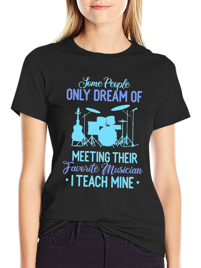 Musician Teacher Graphic Tee - Black Cotton T-Shirt