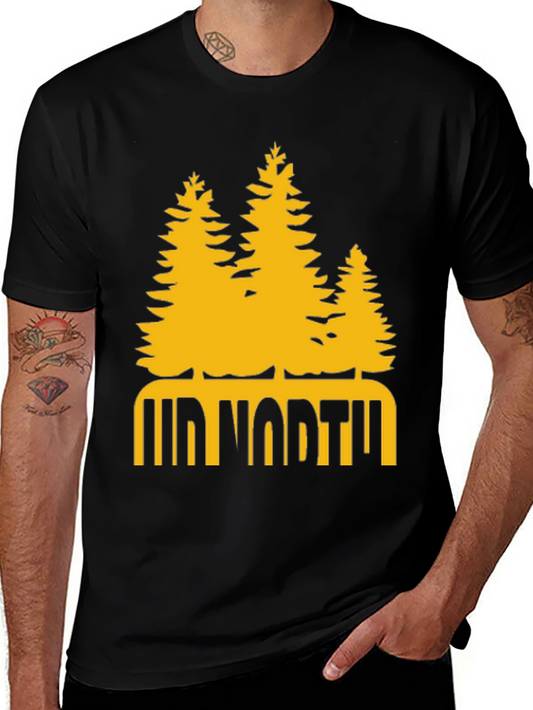 Up North Trees Graphic T-Shirt - Black