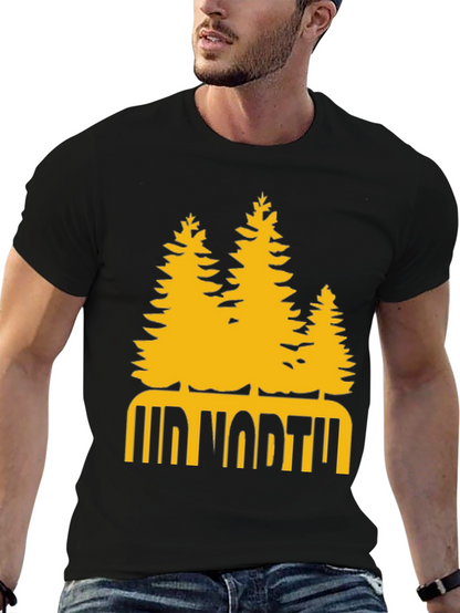 Up North Trees Graphic T-Shirt - Black