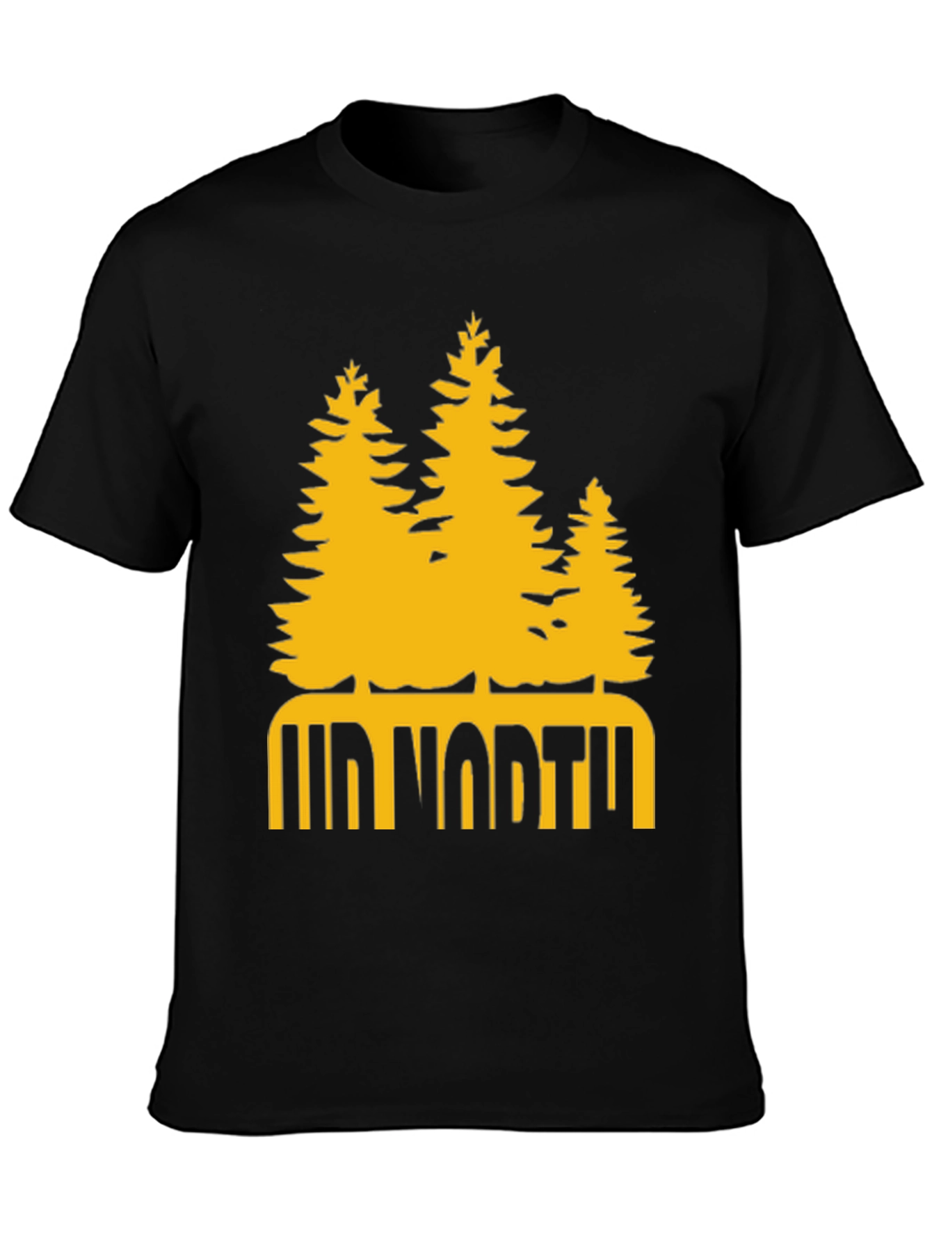 Up North Trees Graphic T-Shirt - Black